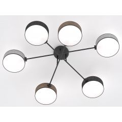 Emibig Maga 15726 lampa podsufitowa 6x10 W czarna-szara-beżowa
