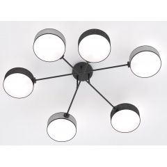 Emibig Maga 15736 lampa podsufitowa 6x10 W czarna-szara