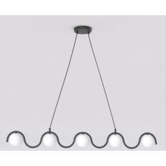 Emibig Sinus 15825 lampa wisząca 5x8 W czarna