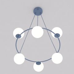 Emibig Azura 18306 lampa wisząca 6x10 W niebieska-opal