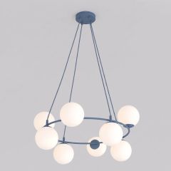 Emibig Azura 18308 lampa wisząca x10 W niebieska-opal