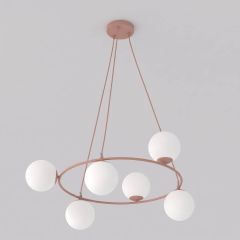 Emibig Azura 18316 lampa wisząca 6x10 W czerwona-opal