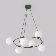 Emibig Azura 18326 lampa wisząca 6x10 W zielona-opal