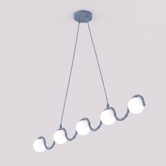 Emibig Sinus 18485 lampa wisząca 5x8 W niebieska