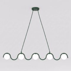 Emibig Sinus 18505 lampa wisząca 5x8 W zielona