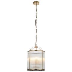 Endon Lambeth Ribbed 106711 lampa wisząca 4x6 W mosiądz