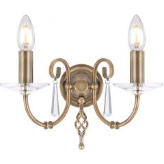 Elstead Lighting Aegean AG2AGEDBRASS kinkiet 2x60 W mosiądz