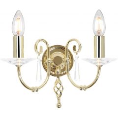 Elstead Lighting Aegean AG2POLBRASS kinkiet 2x60 W mosiądz