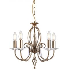 Elstead Lighting Aegean AG5AGEDBRASS lampa wisząca 5x60 W mosiądz