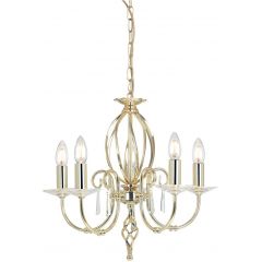 Elstead Lighting Aegean AG5POLBRASS lampa wisząca 5x60 W mosiądz
