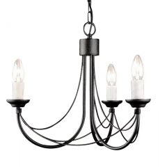 Elstead Lighting Carisbrooke CB3BLACK lampa wisząca 3x60 W czarna