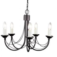 Elstead Lighting Carisbrooke CB5BLACK lampa wisząca 5x60 W czarna