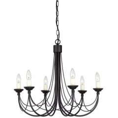 Elstead Lighting Carisbrooke CB6BLACK lampa wisząca 6x60 W czarna