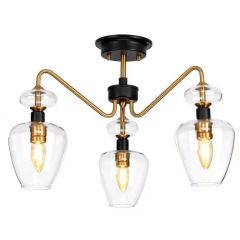 Elstead Lighting Armand DLARMANDSF3AB lampa podsufitowa 3x40 W czarna-mosiądz