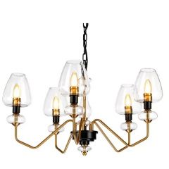 Elstead Lighting Armand DLARMAND5AB lampa wisząca 5x40 W czarna-mosiądz