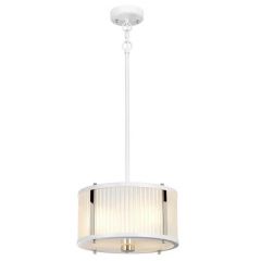 Elstead Lighting Corona DLCORONA2PWPN lampa wisząca 2x60 W biała-nikiel