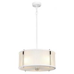 Elstead Lighting Corona DLCORONA3PWPN lampa wisząca 3x60 W biała-nikiel