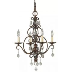 Elstead Lighting Chateau FECHATEAU4 lampa podsufitowa 4x60 W brązowa