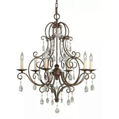 Elstead Lighting Chateau FECHATEAU6 lampa wisząca 6x60 W brązowa