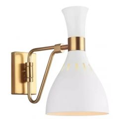 Elstead Lighting Joan FEJOAN1MW kinkiet 1x60 W biały-mosiądz