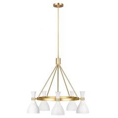 Elstead Lighting Joan FEJOAN5MW lampa wisząca 5x60 W biała-mosiądz