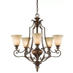 Elstead Lighting Kelham Hall FEKELHAMHALL5UPLT lampa wisząca 5x60 W złota-brązowa
