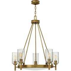 Elstead Lighting Collier HKCOLLIER5 lampa wisząca 5x40 W mosiądz