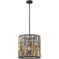Elstead Lighting Gemma HKGEMMAPBVBZ lampa wisząca 3x60 W brązowa