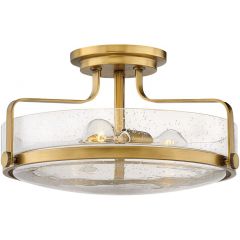 Elstead Lighting Harper HKHARPERSFMHBCS lampa podsufitowa 3x60 W mosiądz-przezroczysta