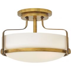 Elstead Lighting Harper HKHARPERSFSHB lampa podsufitowa 3x60 W biała-mosiądz