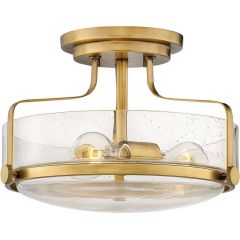 Elstead Lighting Harper HKHARPERSFSHBCS lampa podsufitowa 3x60 W mosiądz-przezroczysta