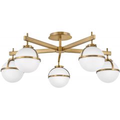 Elstead Lighting Hollis HKHOLLIS5OHB lampa podsufitowa 5x40 W biała-mosiądz