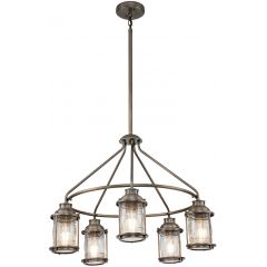 Elstead Lighting Ashland Bay KLASHLANDBAY5PBU lampa wisząca 5x60 W brązowa