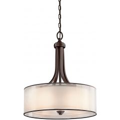 Elstead Lighting Lacey KLLACEYPLMB lampa wisząca 4x40 W brązowa-kremowa