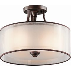 Elstead Lighting Lacey KLLACEYSFMB lampa podsufitowa 3x40 W brązowa-kremowa