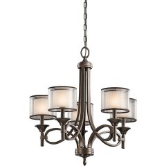 Elstead Lighting Lacey KLLACEY5MB lampa wisząca 5x40 W brązowa-kremowa