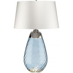 Elstead Lighting Lena LENATLLBLUEOWSS lampa stołowa 2x60 W niebieska-satyna
