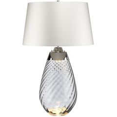 Elstead Lighting Lena LENATLLSMOKEOWSS lampa stołowa 2x60 W satyna