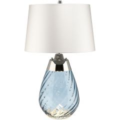 Elstead Lighting Lena LENATLSBLUEOWSS lampa stołowa 1x60 W niebieska-satyna