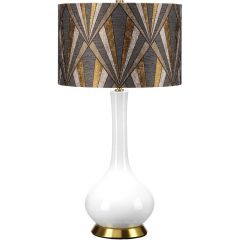 Elstead Lighting Milo MILOABTLVOGPB lampa stołowa 1x60 W biała-mosiądz-szara-brązowa-żółta