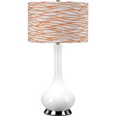 Elstead Lighting Milo MILOPNTLLORA lampa stołowa 1x60 W biała-nikiel-pomarańczowa-kremowa