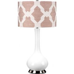 Elstead Lighting Milo MILOPNTLOVTH lampa stołowa 1x60 W biała-nikiel-beżowa