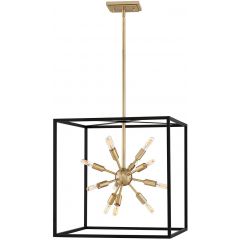 Quintiesse Aros QNAROS12P lampa wisząca x40 W czarna-mosiądz