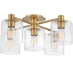 Quintiesse Axel QNAXEL5HB lampa podsufitowa 5x60 W mosiądz