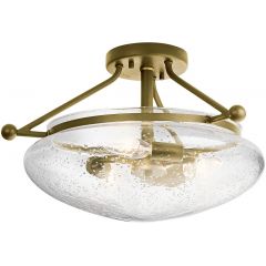 Quintiesse Belle QNBELLESFBNB lampa podsufitowa 3x40 W mosiądz