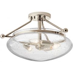 Quintiesse Belle QNBELLESFPN lampa podsufitowa 3x40 W nikiel