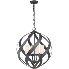 Quintiesse Blacksmith QNBLACKSMITH4POBK lampa wisząca 4x40 W czarna-opal