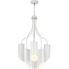 Elstead Lighting Quinto QUINTO6WAB lampa wisząca 6x8 W biała-mosiądz
