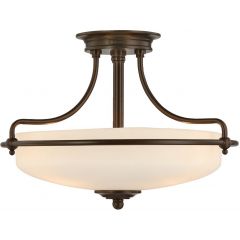 Elstead Lighting Griffin QZGRIFFINSFSPN lampa podsufitowa 3x60 W brązowa