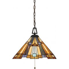 Elstead Lighting Inglenook QZINGLENOOKPA lampa wisząca 3x60 W brązowa